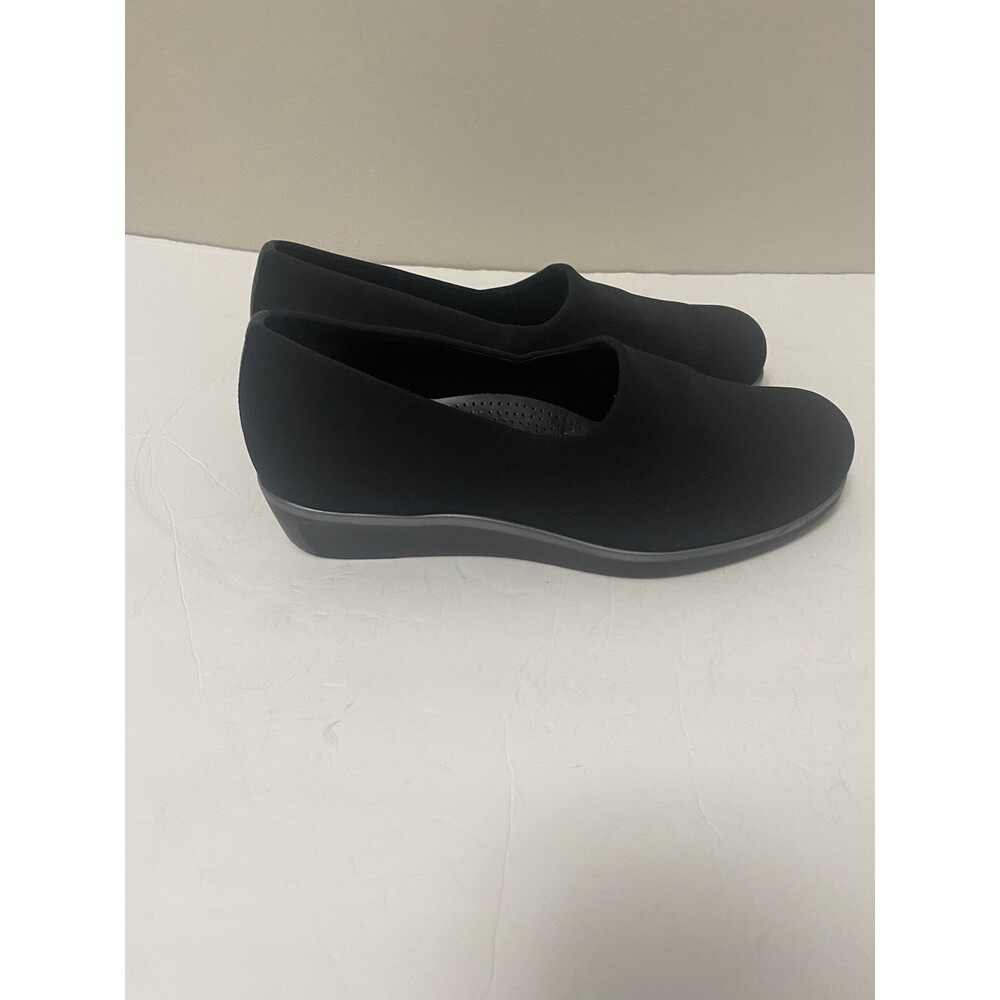 SAS Bliss Women's Sz 8 Wide Shoes Black Slip On Comfort Career Wedge Loafer